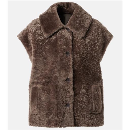 Joseph gilet reversibile in shearling e pelle