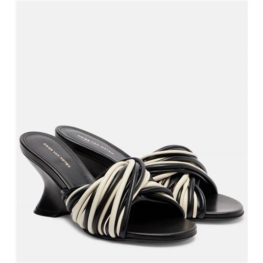 Dries Van Noten mules con zeppa 75 in pelle