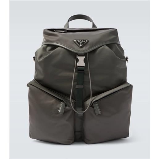 Prada zaino rifinito in pelle re-nylon