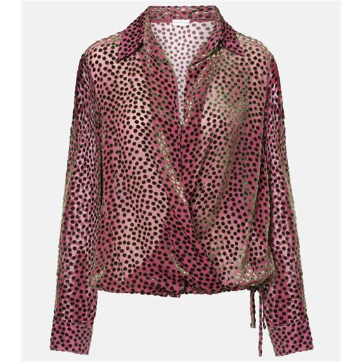 Dries Van Noten top a portafoglio con stampa cedal