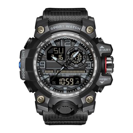 RORIOS Orologio Uomo Sportivo Digitale E Analogico – Militare Con Sveglia, Cronometro E Retroilluminazione - 5