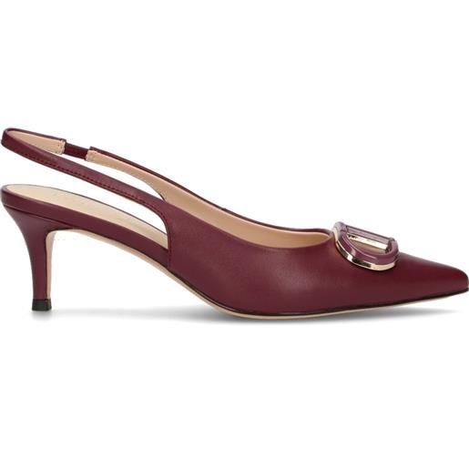 TWIN SET-SIMONA BARBIERI slingback donna bordeaux in pelle