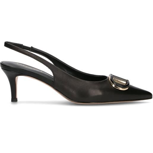 TWIN SET-SIMONA BARBIERI slingback donna nera in pelle