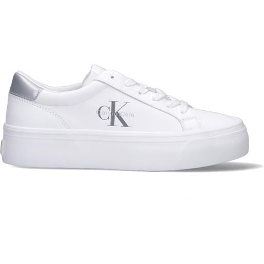 CALVIN KLEIN JEANS sneaker donna bianca/argento