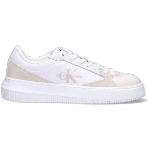 CALVIN KLEIN JEANS sneaker donna bianca in pelle
