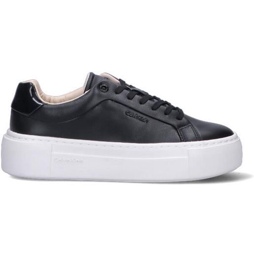 CALVIN KLEIN sneaker donna nera in pelle