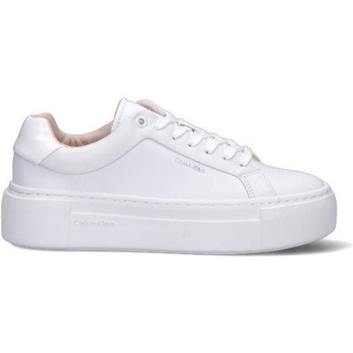 CALVIN KLEIN sneaker donna bianca in pelle