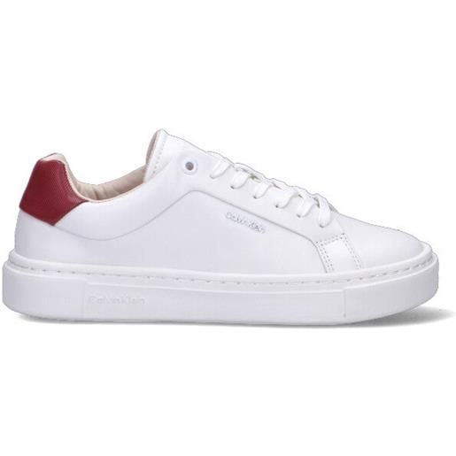 CALVIN KLEIN sneaker donna bianca/rossa in pelle