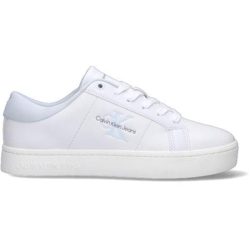 CALVIN KLEIN JEANS sneaker donna bianca/azzurra in pelle