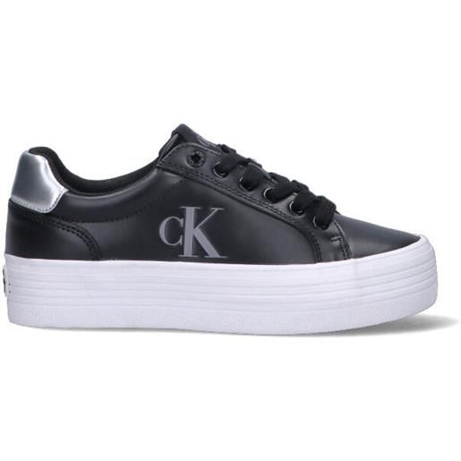 CALVIN KLEIN JEANS sneaker donna nera in pelle