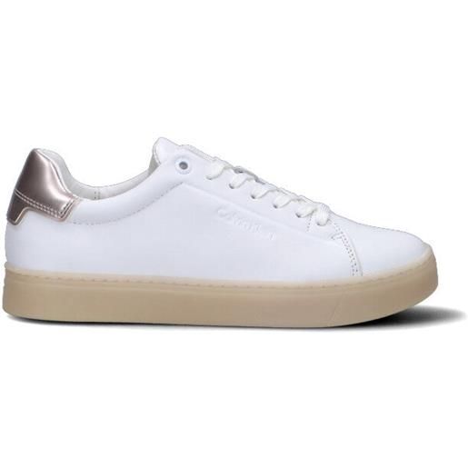 CALVIN KLEIN - cupsole lace up pear sneaker donna bianca