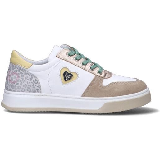 LIU JO sneaker ragazza bianca/beige/gialla in pelle