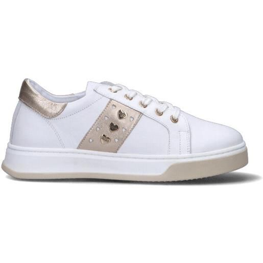 LIU JO sneaker ragazza bianca/oro in pelle