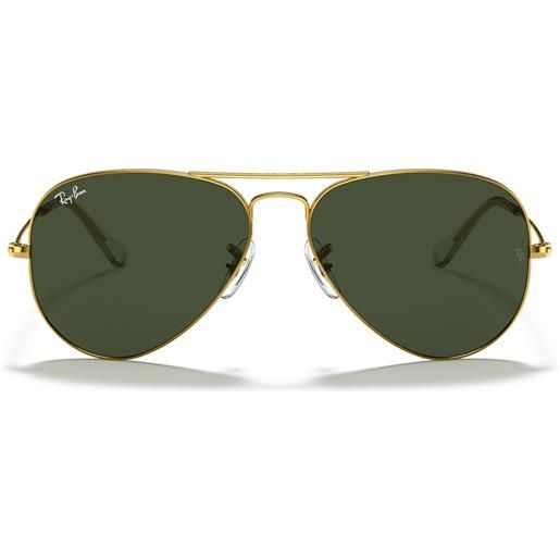 Ray-Ban occhiali da sole rb3025 001 aviator oro/verde g-15 unisex