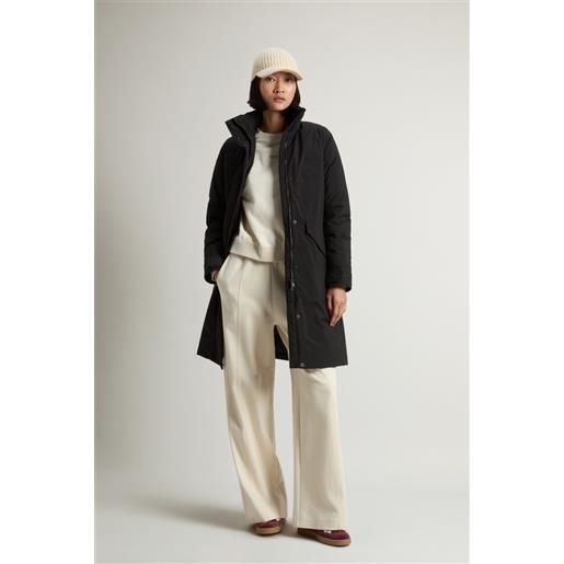 Woolrich donna giacca lunga cloud con cappuccio richiudibile nero taglia xs