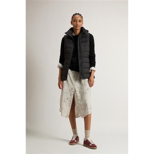 Woolrich donna gilet shirley trapuntato in microfibra nero taglia xs