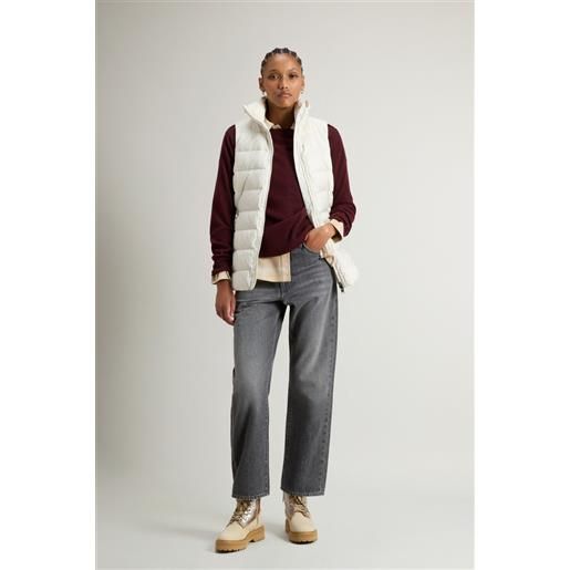 Woolrich donna gilet shirley trapuntato in microfibra bianco taglia xs