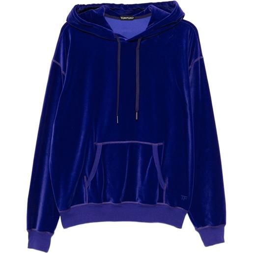TOM FORD felpa con cappuccio in velour - viola