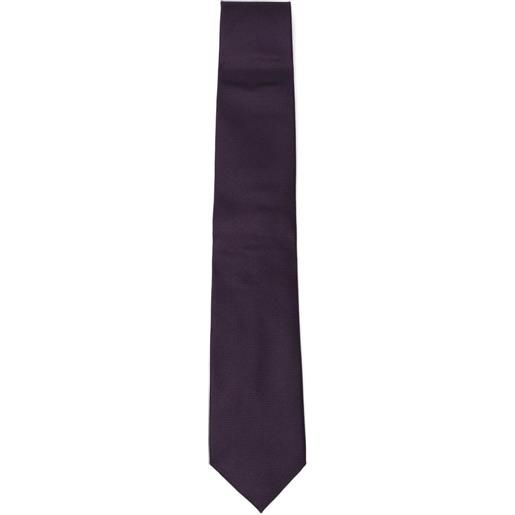 TOM FORD cravatta in seta con motivo jacquard - viola