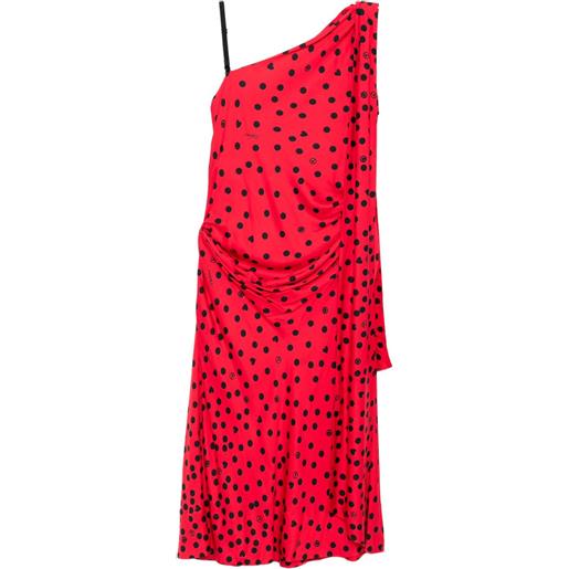 Moschino abito asimmetrico con stampa - rosso