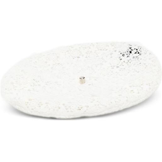 Maison Michel basco con placca logo - bianco