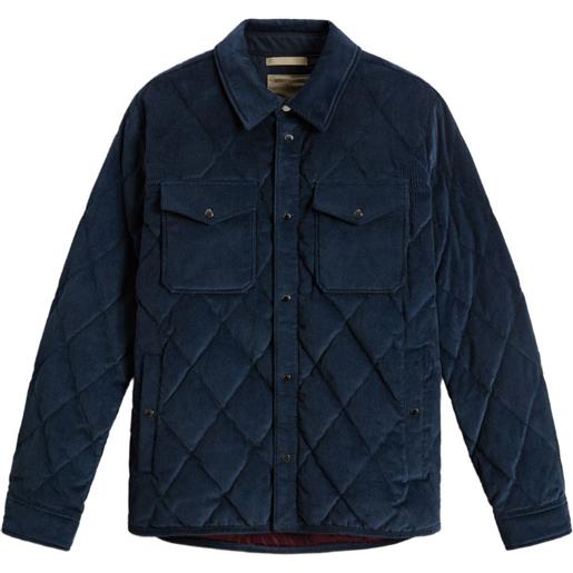 Woolrich giacca-camicia trapuntata in velluto a coste - blu