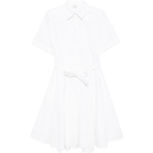 Alexander McQueen abito modello t-shirt in cotone con cintura - bianco