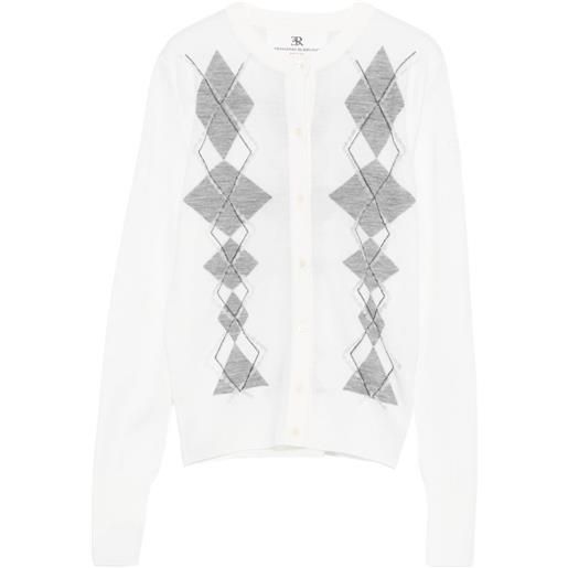 Ermanno Scervino cardigan con motivo a rombi - bianco