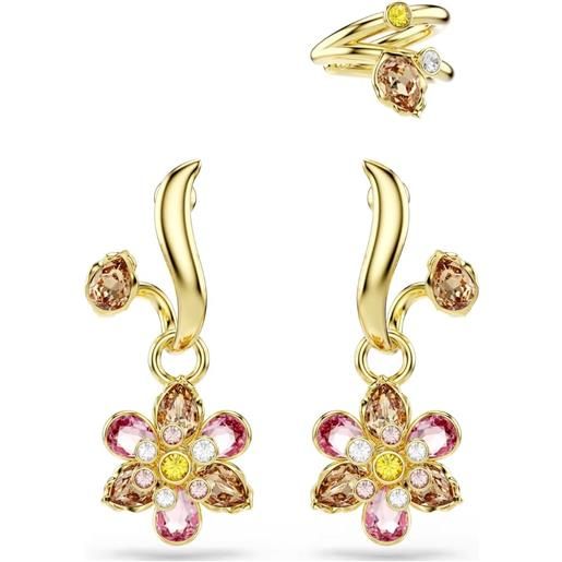 Orecchini Donna A Fiore Grandi In Metallo Color Oro - Design Foglia Di Ginkgo - Ipoallergenici