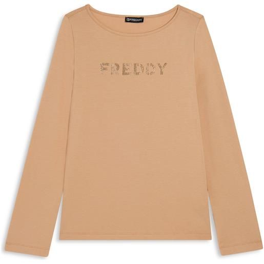 Freddy t-shirt a maniche lunghe in jersey con logo freddy in strass