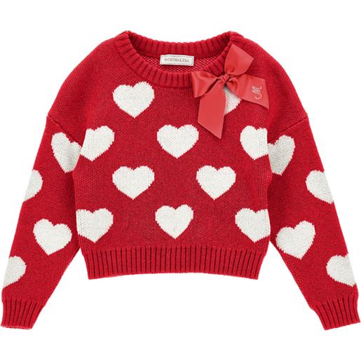 Monnalisa maglione cuori fiocco