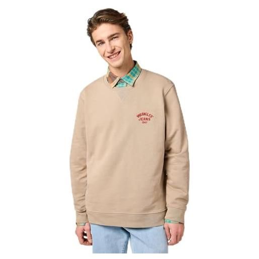 Wrangler felpa da uomo con logo piccolo, latigo bay, m