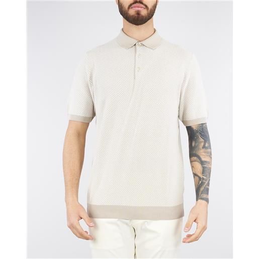 CORNELIANI polo beige con bottoni in cotone egiziano