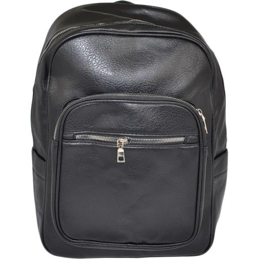 Malu Shoes zaino uomo borsa cartella tascata chiusura zip 2 aperture vari scompartimenti frontale capiente bagaglio viaggio nero