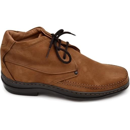 Malu Shoes scarpe uomo polacchino comfort passeggio eleganti marrone cognac made in italy in vera pelle nappa gomma nera anatomica