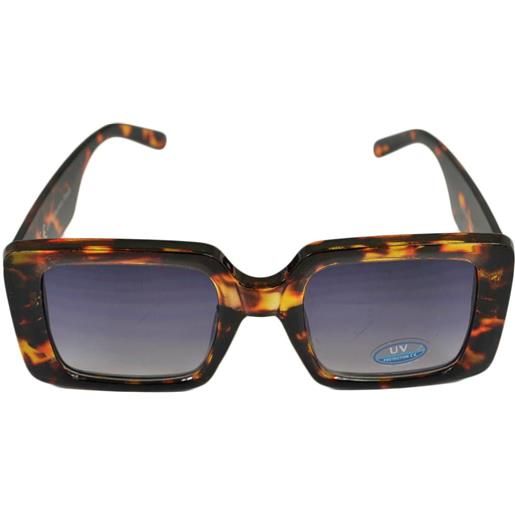 Malu Shoes occhiali da sole donna sunglasses quadrata irregolare marrone in osso montatura leggera moda giovane