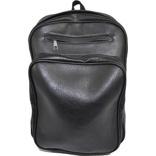 Malu Shoes zaino uomo borsa nero cartella tascata chiusura a zip 3 aperture vari scompartimenti frontale capiente bagaglio viaggio