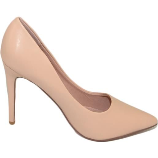 Malu Shoes scarpe donna decollete a punta elegante in ecopelle nudo tacco a spillo 12 cm moda elegante cerimonia evento