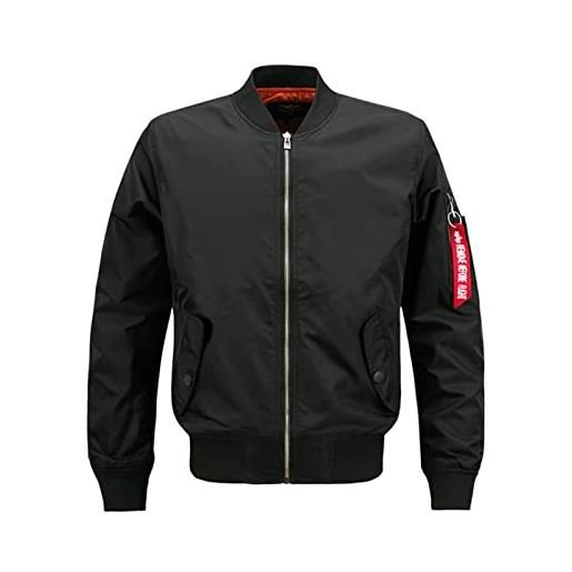 Suncolour giubbotto bomber leggero nero da uomo giacca a da uomo giacca bomber da esterno capispalla sportivo taglia 7xl