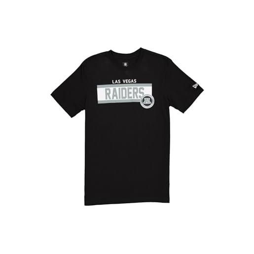 Las vegas raiders new era cap nfl regular t-shirt ad alta densità serigrafia grafica frontale originale colore della squadra unisex nero
