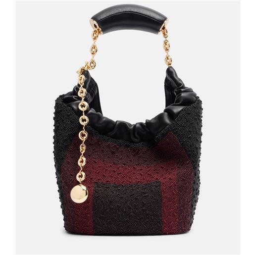 Loewe borsa squeeze mini in pelle con perline