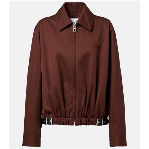 Loewe giacca in twill di cotone e seta con cintura