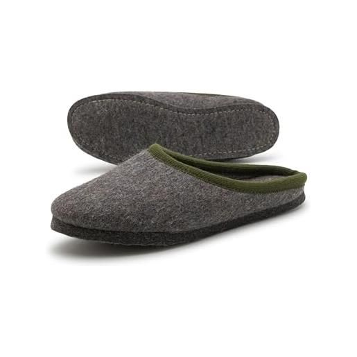 Pantoffelmann pantofole in lana cotta bio con suola in feltro i comode pantofole in feltro i calde ciabatte in feltro traspiranti i pantofole uomo-donna con spessa suola in feltro