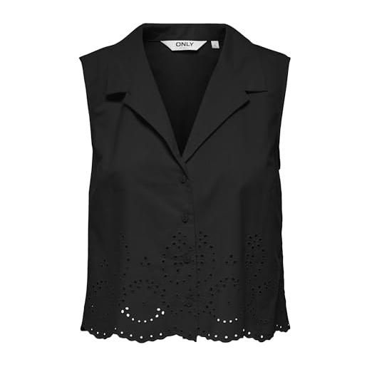 ONLY onlroxanne sl resort - maglietta da donna wvn, nero, m