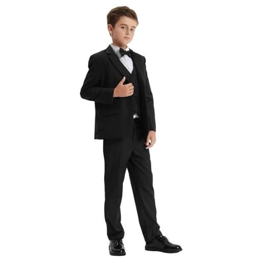 mintgreen completo blazer per bambini, 3 pezzi, set tuexdo blazer + gilet + pantaloni 5-12 anni, ater, 9-10 anni