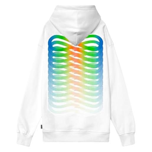 PROPAGANDA felpa con cappuccio ribs neon hd hoodie white fw2024 originale (it, testo, s, regular, regular, bianco)