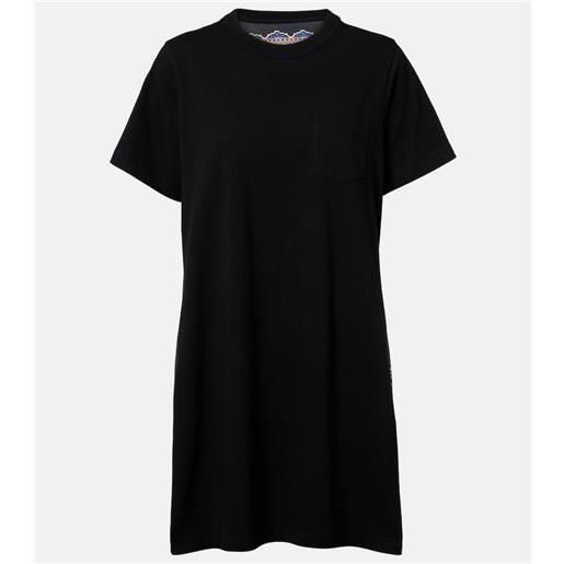 Sacai miniabito in maglia di cotone con stampa floreale