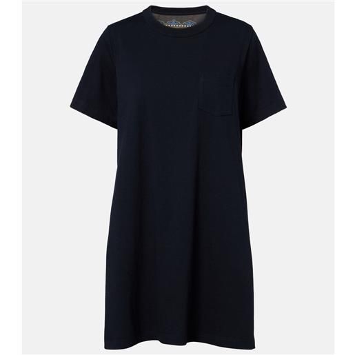 Sacai miniabito in maglia di cotone con stampa floreale
