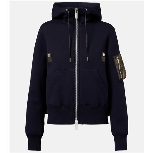 Sacai felpa in misto cotone con cappuccio