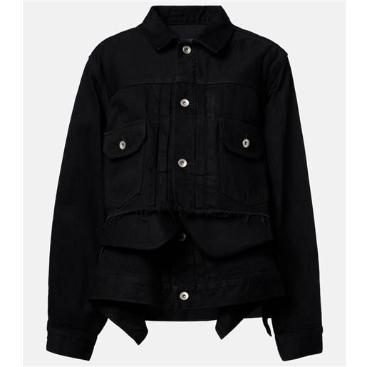 Sacai giacca di jeans in cotone a strati